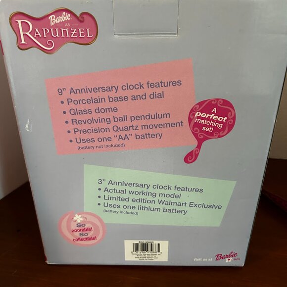 Barbie Rapunzel Anniversary Clock w/ Miniature Collectible Clock | Ltd Edition - Picture 8 of 11